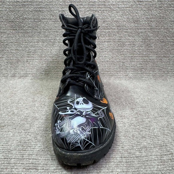 Nightmare Before Christmas Jack Skellington Boots Womens 37 Black Edgy Halloween - Picture 7 of 15